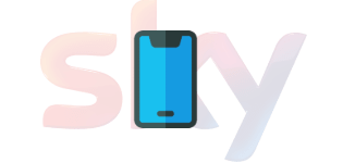 Sky logo behind phone