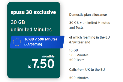 spusu 30GB SIM only banner