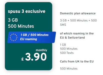 Screenshot of spusu 3GB for £3.90 deal