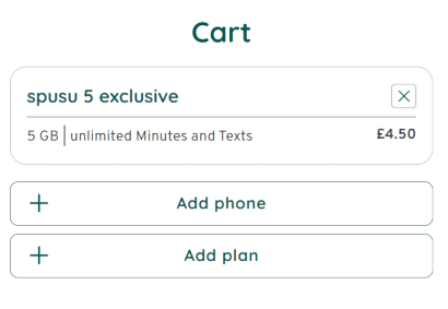 Screenshot of a spusu exclusive deal