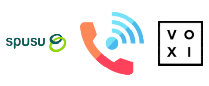 WiFi calling icon between spusu and VOXI logos