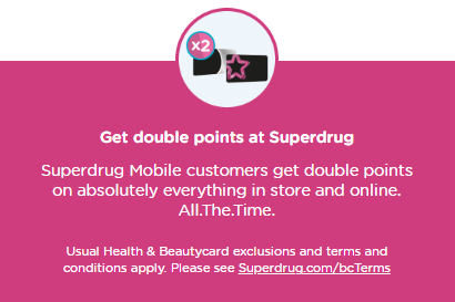 Superdrug double points banner