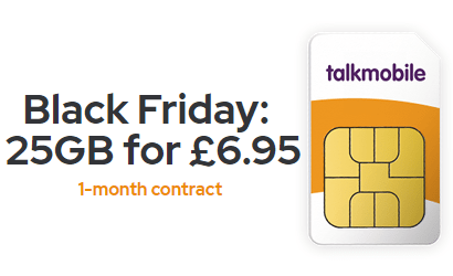 Talkmobile Black Friday offer from last year