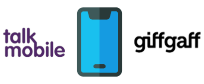 Talkmobile and giffgaff logo with phone