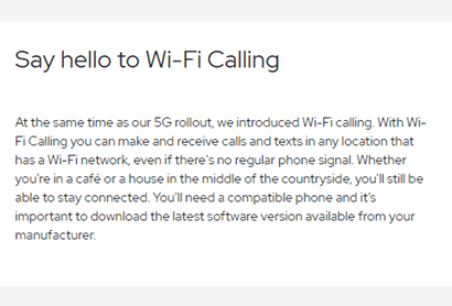 Talkmobile WiFi calling banner