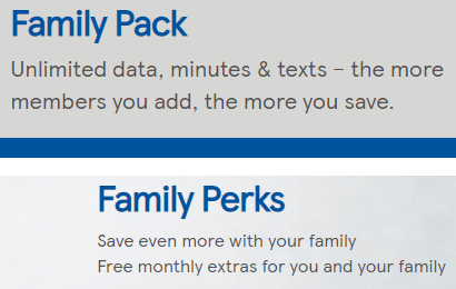 Family packs vs family perks