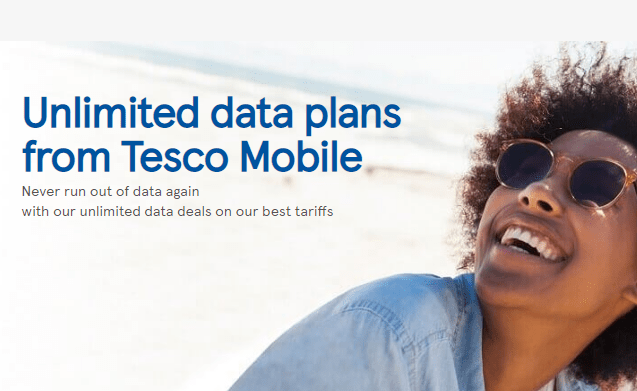 Unlimited data plans from Tesco Mobile