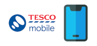 Tesco Mobile logo with phone