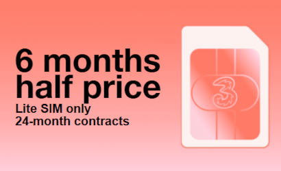 6 months half price wording with a SIM card