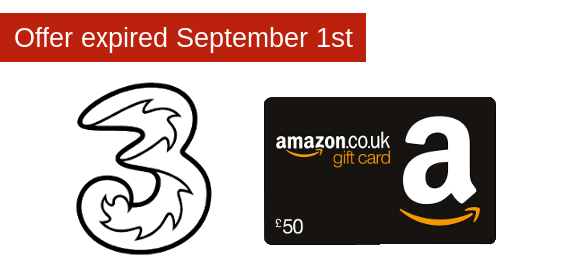 Get a £50 Amazon gift card from Three
