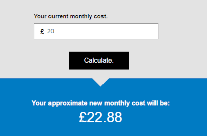 Three monthly cost calculator
