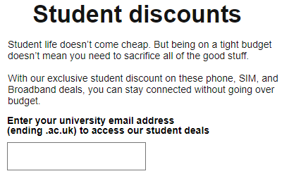 Three student discounts
