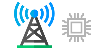 Most network mast with eSIM icon