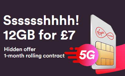 Virgin Mobile 12GB for &pound;7 banner