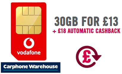 Vodafone 30gb sim only Clearance
