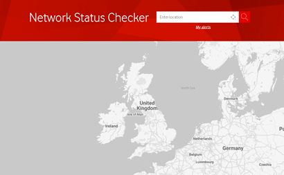 Vodafone network map screenshot