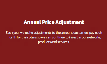 Vodafone price adjustment