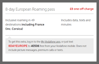 Vodafone roaming pass EU