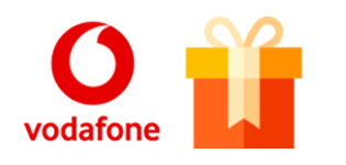 Vodafone logo with gift box